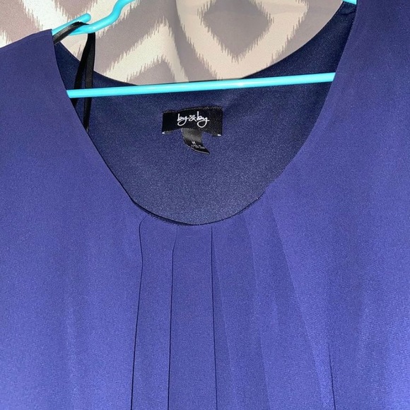 navy dress w belt loops, quarter sleeve - Picture 3 of 4